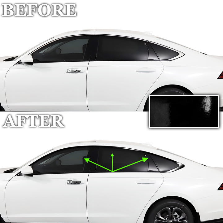 Vinyl Chrome Delete Wheel Side Window Trim Blackout Decal Stickers Overlay Film Fits Honda Accord Sedan 2023 - 2025 - Bogar Tech Designs