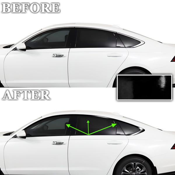 Vinyl Chrome Delete Wheel Side Window Trim Blackout Decal Stickers Overlay Film Fits Honda Accord Sedan 2023 2024