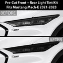 Full Headlight Taillight Precut Smoked PPF Tint Kit Film Overlay Fits Ford Mustang Mach-E 2021 2022 2023