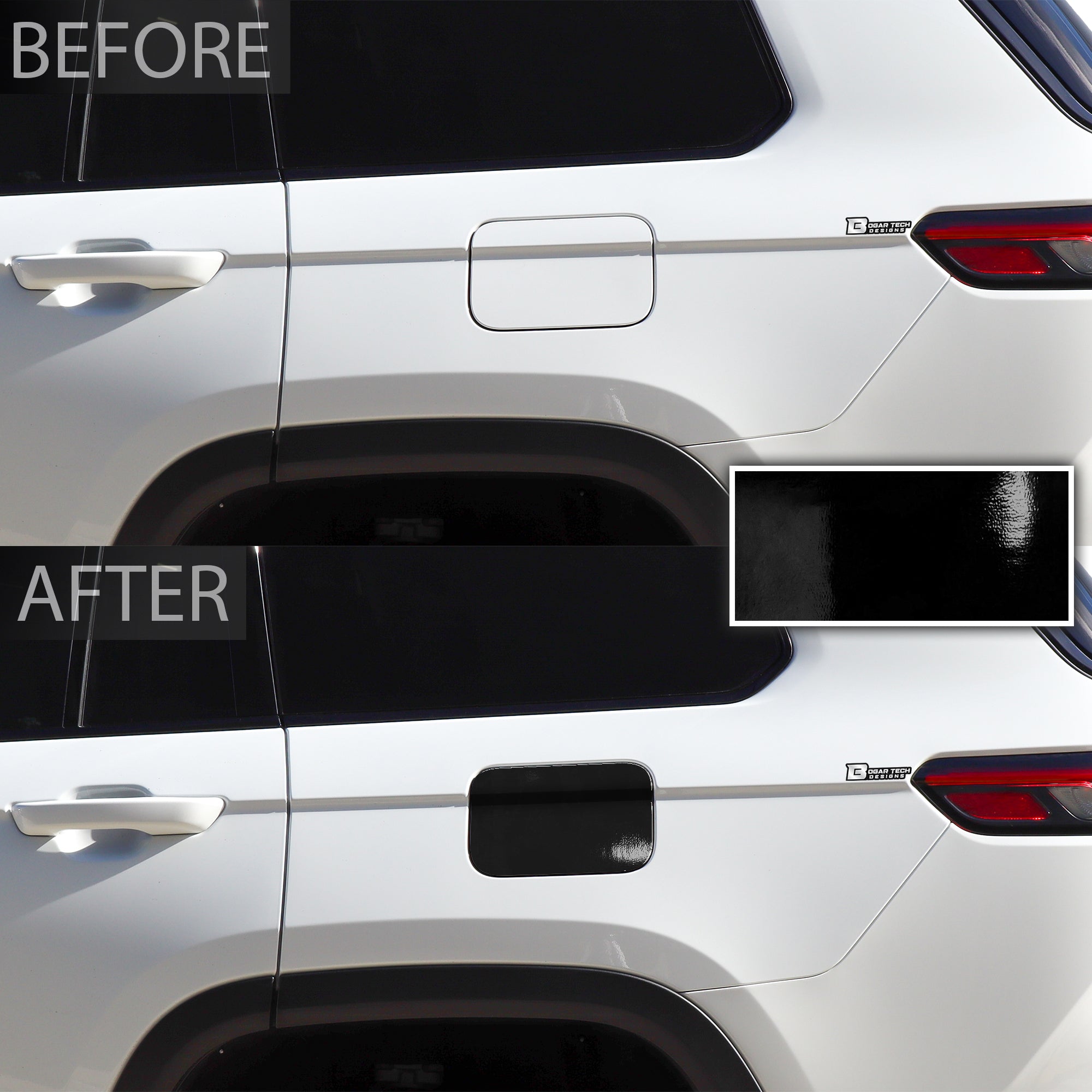 Fuel Door Gas Cap Vinyl Overlay Decal Cover Stickers Fits Jeep Grand Cherokee L 2021 - 2023 - Bogar Tech Designs