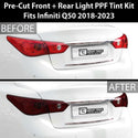 Full Headlight Taillight Precut Smoked PPF Tint Kit Film Overlay Fits Infiniti Q50 2018 2019 2020 2021 2022 2023