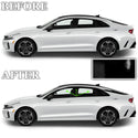 Window Vinyl Chrome Delete Trim Blackout Decal Stickers Overlay Film Fits Kia K5 2021 2022 2023 2024