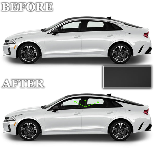 Window Vinyl Chrome Delete Trim Blackout Decal Stickers Overlay Film Fits Kia K5 2021 2022 2023 2024