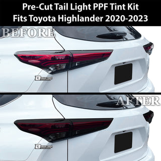 Full Headlight Taillight Precut Smoked PPF Tint Kit Film Overlay Fits Toyota Highlander 2020+