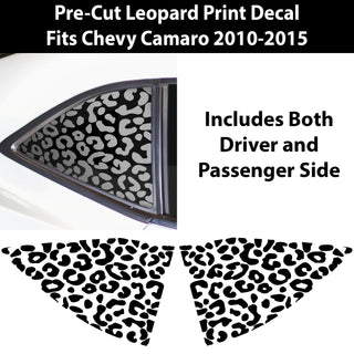 Precut Quarter Window Animal Leopard Print Vinyl Decal Fits Chevrolet Camaro 2010-2015 - Tint, Paint Protection, Decals & Accessories for your Vehicle online - Bogar Tech Designs