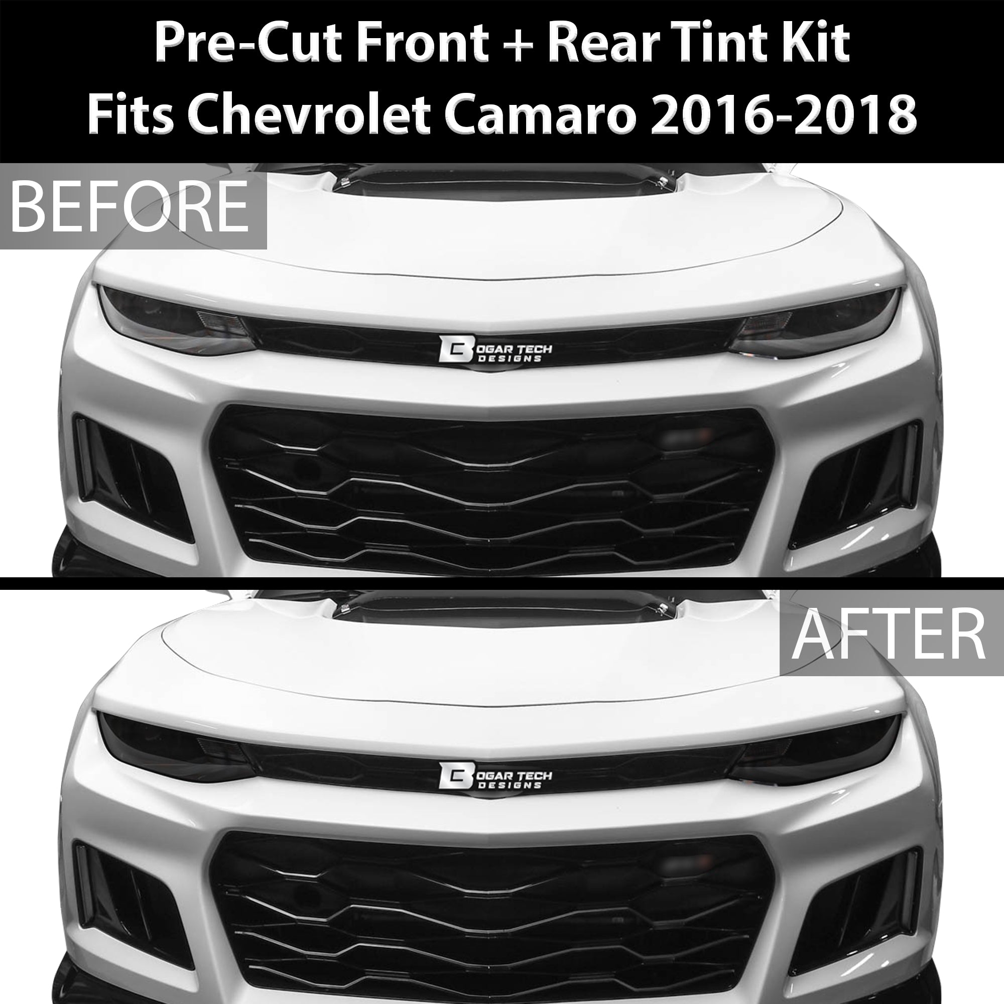 Head Tail Light Side Marker 3rd Brake Precut Tint Overlay Film Fits Chevy Camaro 2016 - 2018 - Bogar Tech Designs