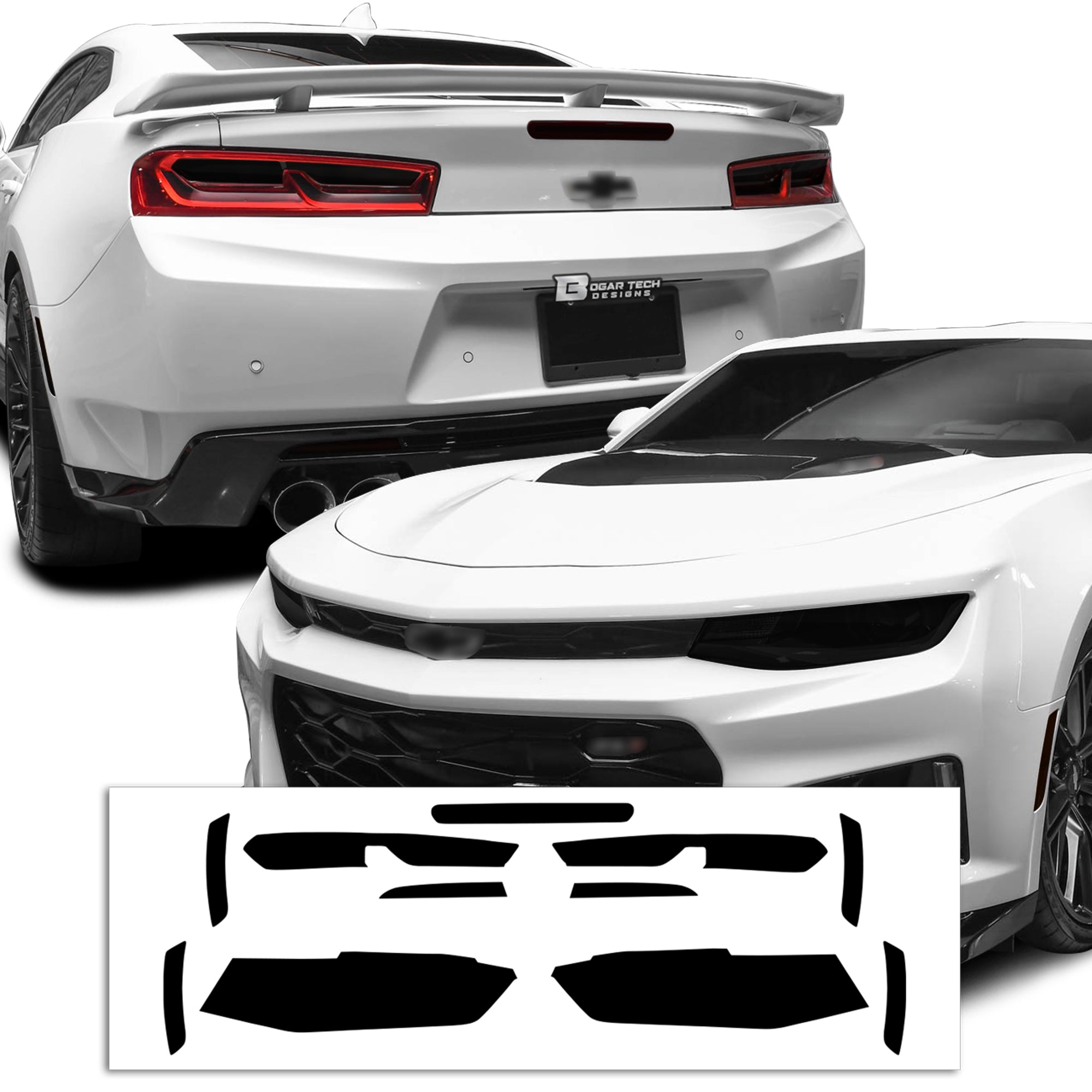 Head Tail Light Side Marker 3rd Brake Precut Tint Overlay Film Fits Chevy Camaro 2016 - 2018 - Bogar Tech Designs