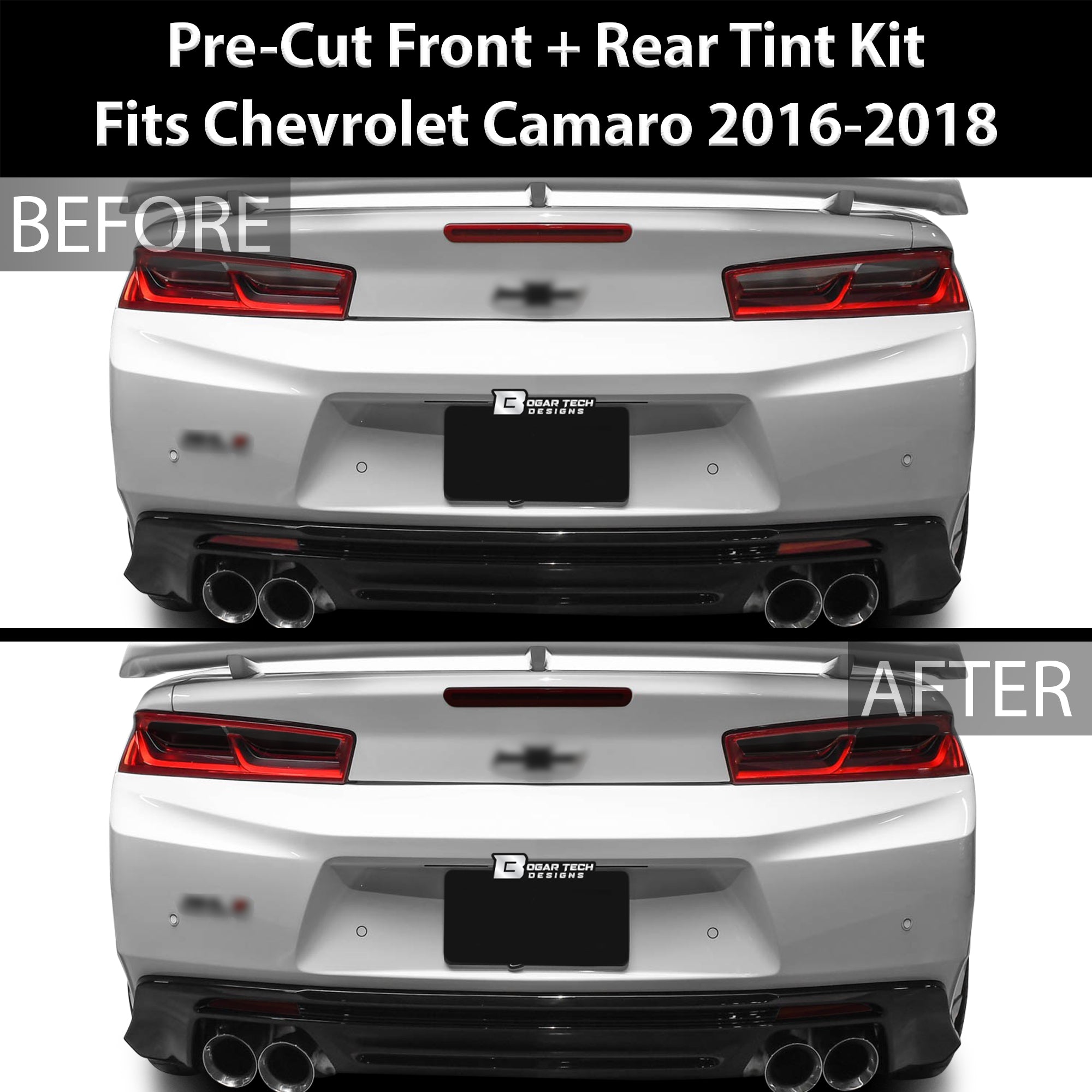 Head Tail Light Side Marker 3rd Brake Precut Tint Overlay Film Fits Chevy Camaro 2016 - 2018 - Bogar Tech Designs