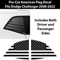 Quarter Window American Flag Vinyl Decal Fits Challenger 2008-2022 - Tint, Paint Protection, Decals & Accessories for your Vehicle online - Bogar Tech Designs