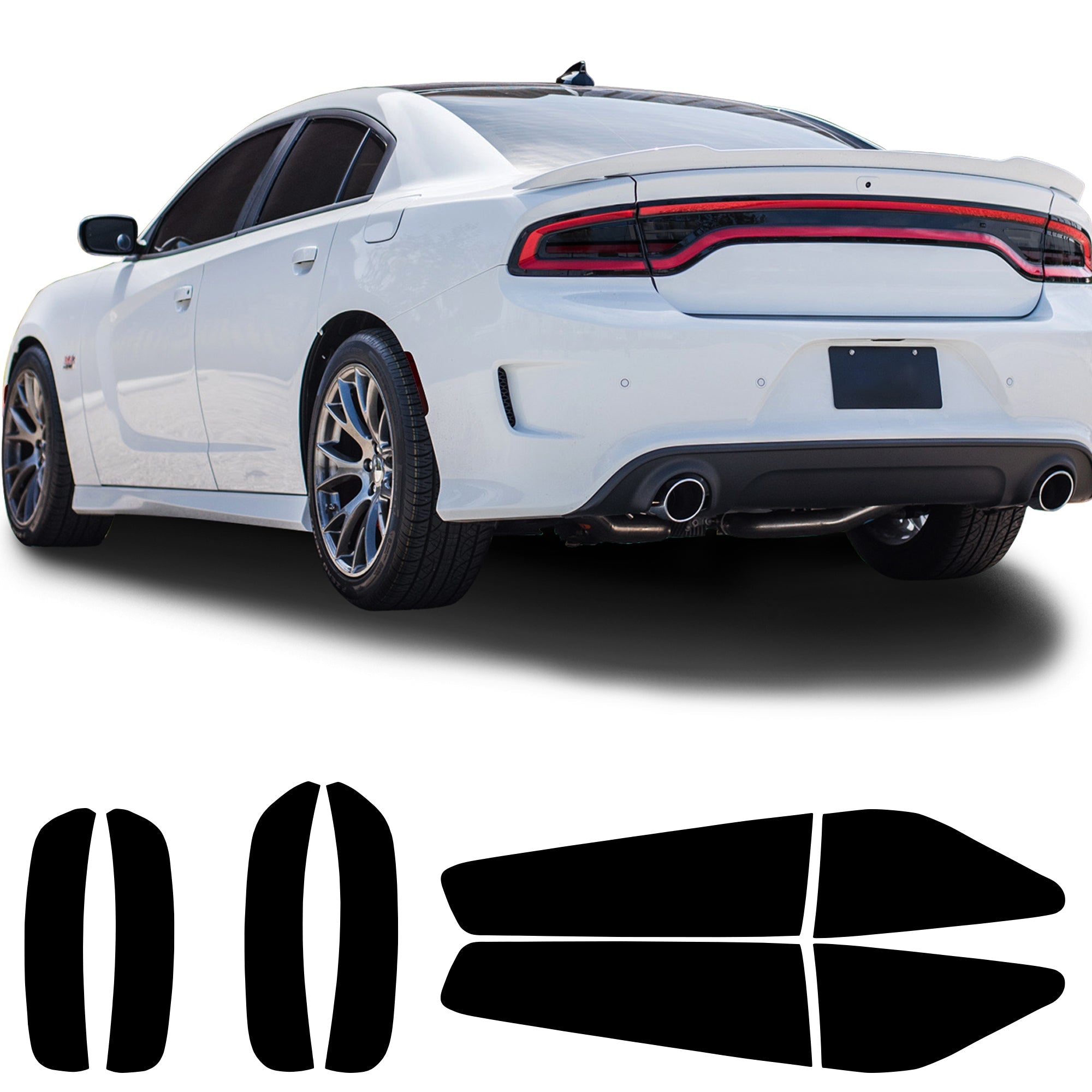 Dodge Charger Racetrack Tail Light Side Markers Headlight Precut Tint Kit Overlay Film 2015 - 2023 - Bogar Tech Designs