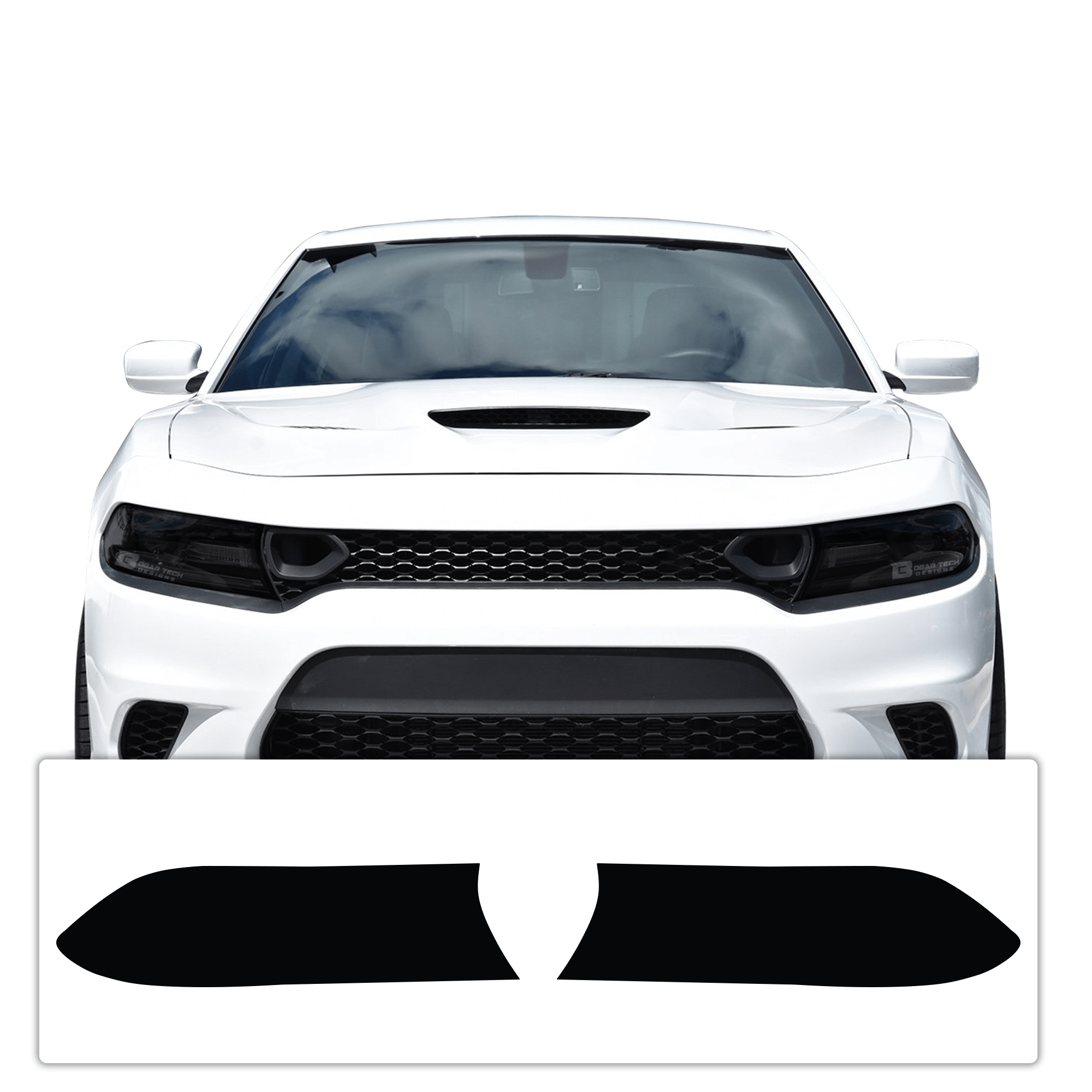 Dodge Charger Racetrack Tail Light Side Markers Headlight Precut Tint Kit Overlay Film 2015 - 2023 - Bogar Tech Designs
