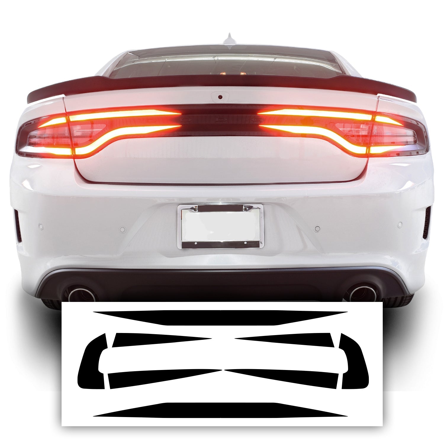 Tail Light Race Track Bat Vinyl Overlay Decal Sticker Film Fits Dodge Charger 2015 - 2022 - Bogar Tech Designs