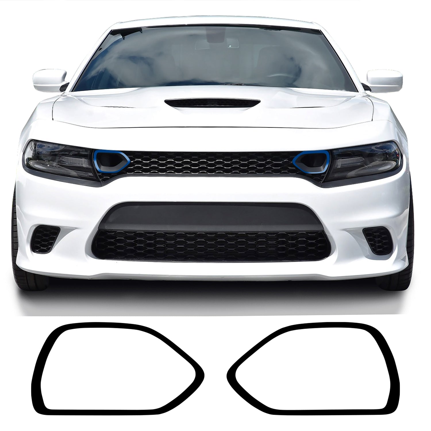 Upper Grille Bezel Overlay Decal Stickers Fits Dodge Charger 2019 - 2022 68417505AB - Bogar Tech Designs