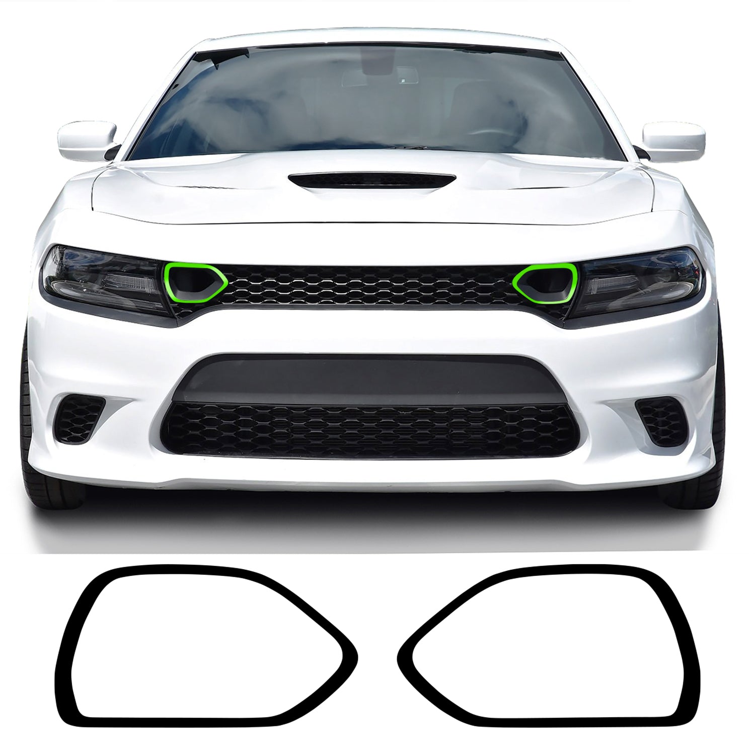 Upper Grille Bezel Overlay Decal Stickers Fits Dodge Charger 2019 - 2022 68417505AB - Bogar Tech Designs