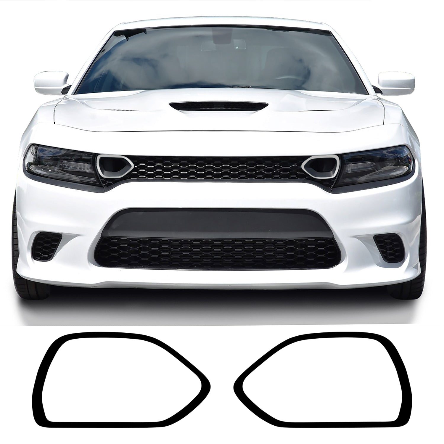 Upper Grille Bezel Overlay Decal Stickers Fits Dodge Charger 2019 - 2022 68417505AB - Bogar Tech Designs