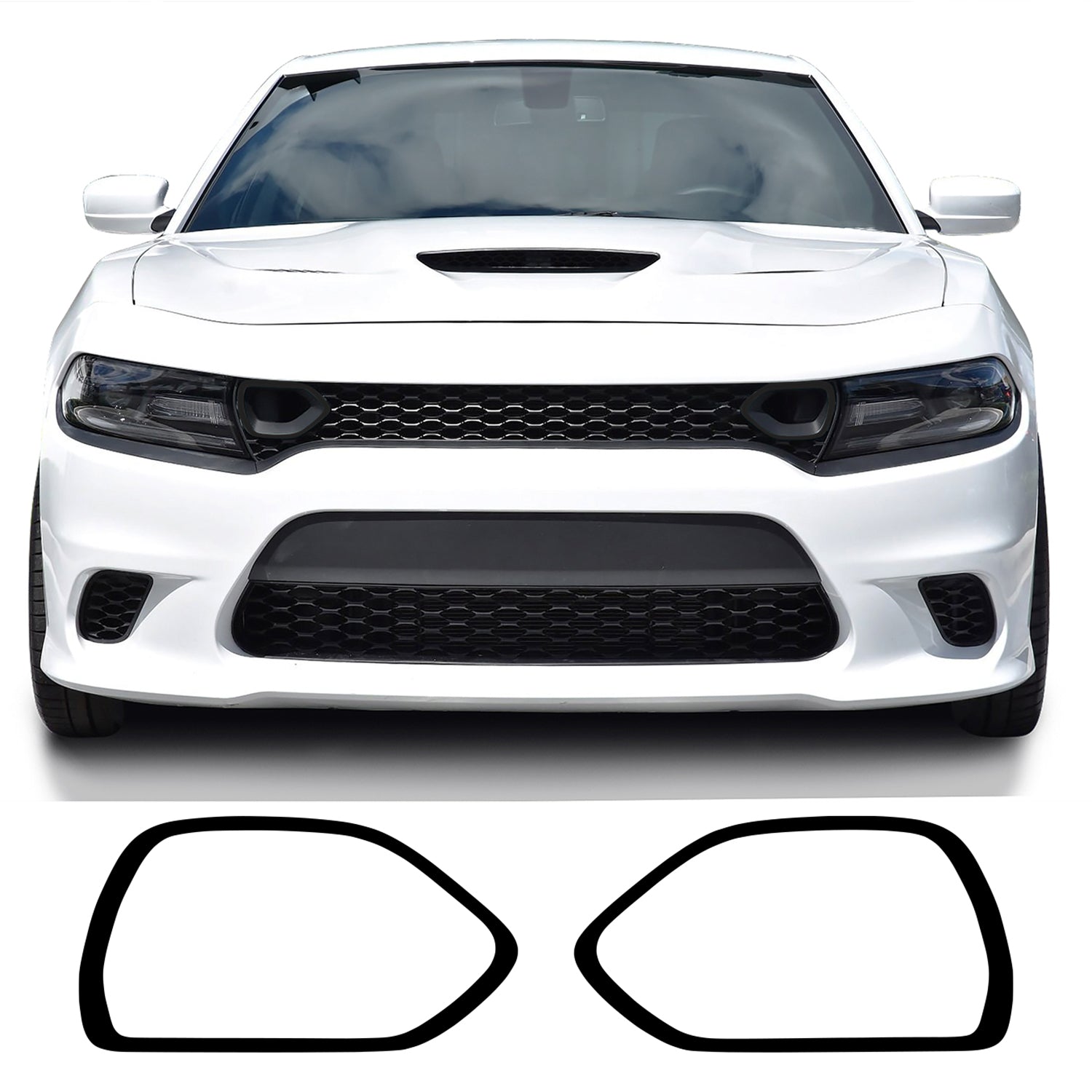 Upper Grille Bezel Overlay Decal Stickers Fits Dodge Charger 2019 - 2022 68417505AB - Bogar Tech Designs