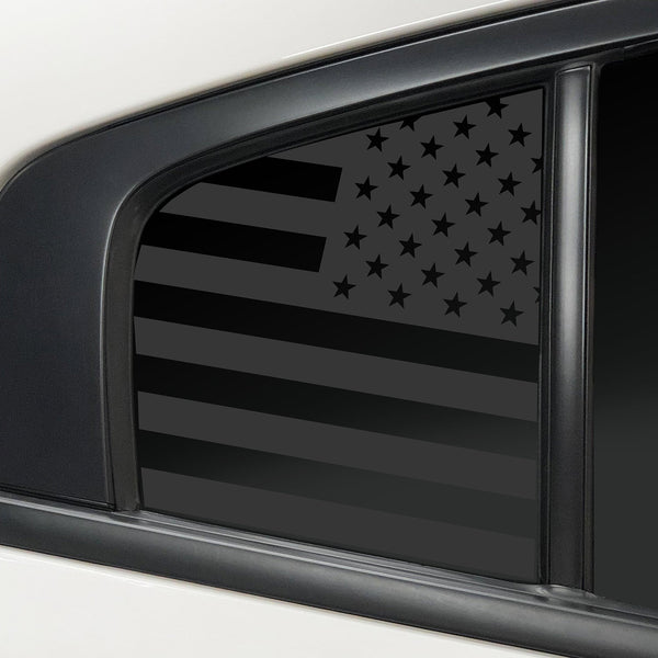 American Flag Quarter Window Decal for Dodge Charger 2011-2023 – Precut Matte Black Vinyl