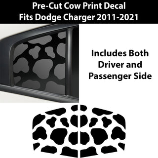 Quarter Window Fuel Door Cow Print Vinyl Decal Fits Dodge Charger 2011-2022 - Tint, Paint Protection, Decals & Accessories for your Vehicle online - Bogar Tech Designs