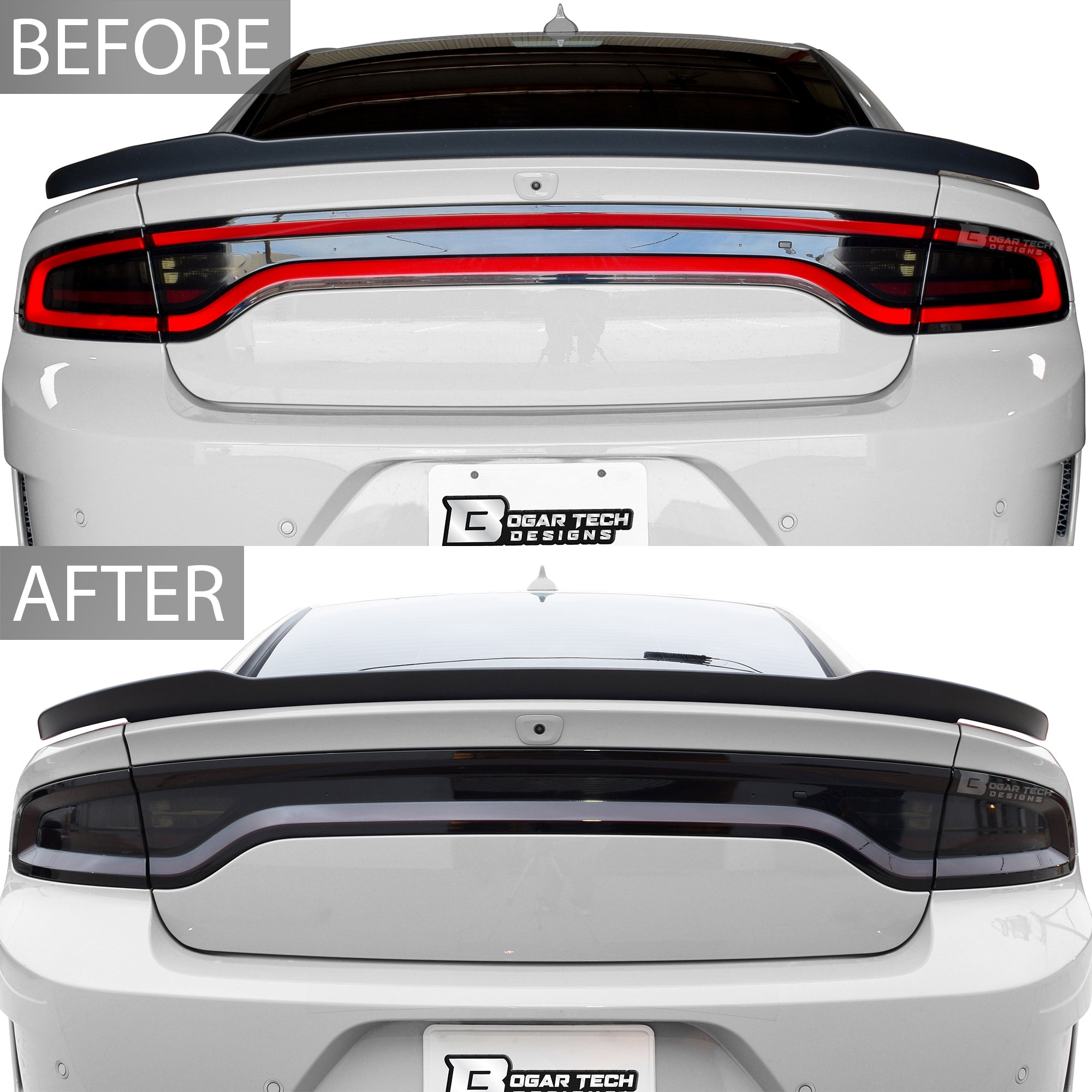 Dodge Charger Racetrack Tail Light Side Markers Headlight Precut Tint Kit Overlay Film 2015 - 2023 - Bogar Tech Designs