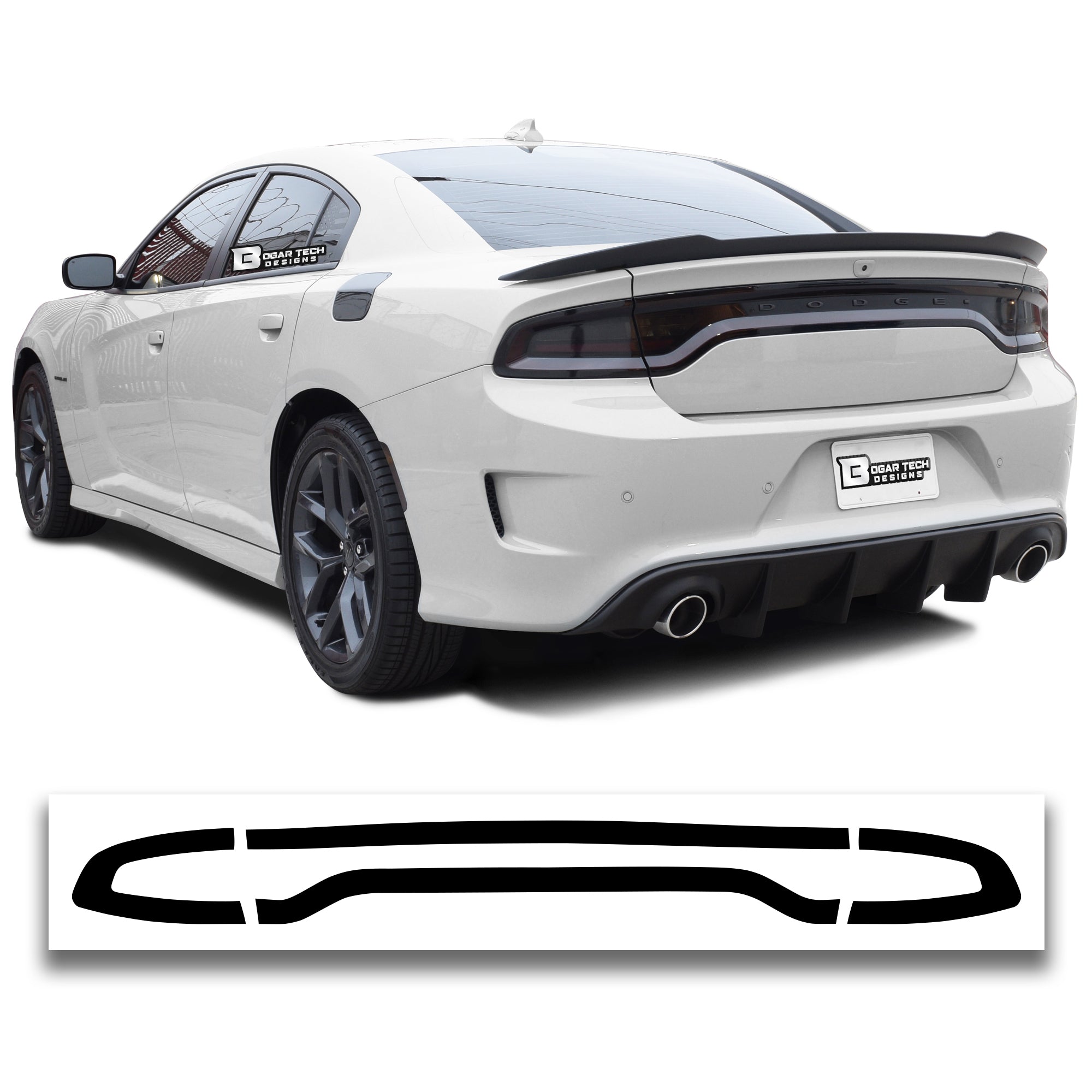 Dodge Charger Racetrack Tail Light Side Markers Headlight Precut Tint Kit Overlay Film 2015 - 2023 - Bogar Tech Designs