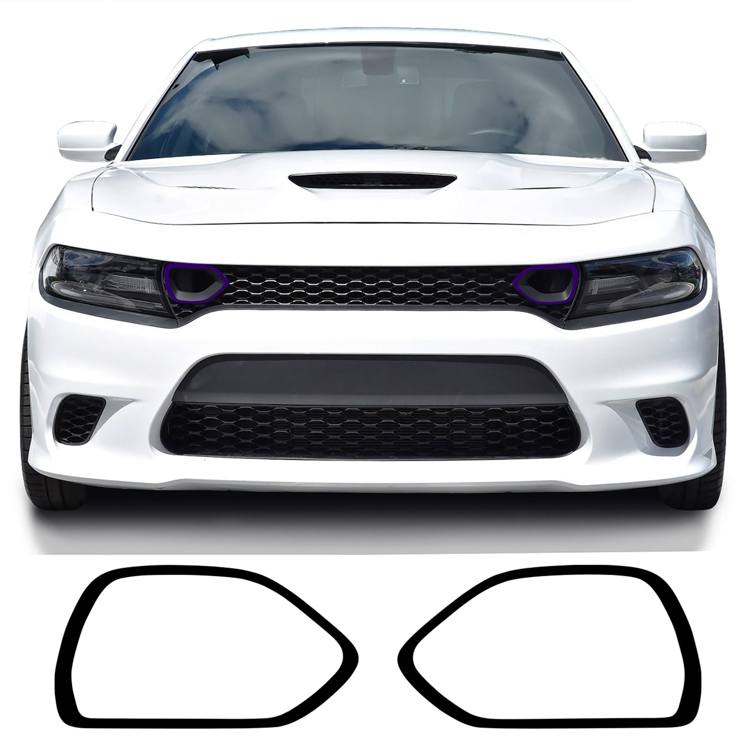 Upper Grille Bezel Overlay Decal Stickers Fits Dodge Charger 2019 - 2022 68417505AB - Bogar Tech Designs