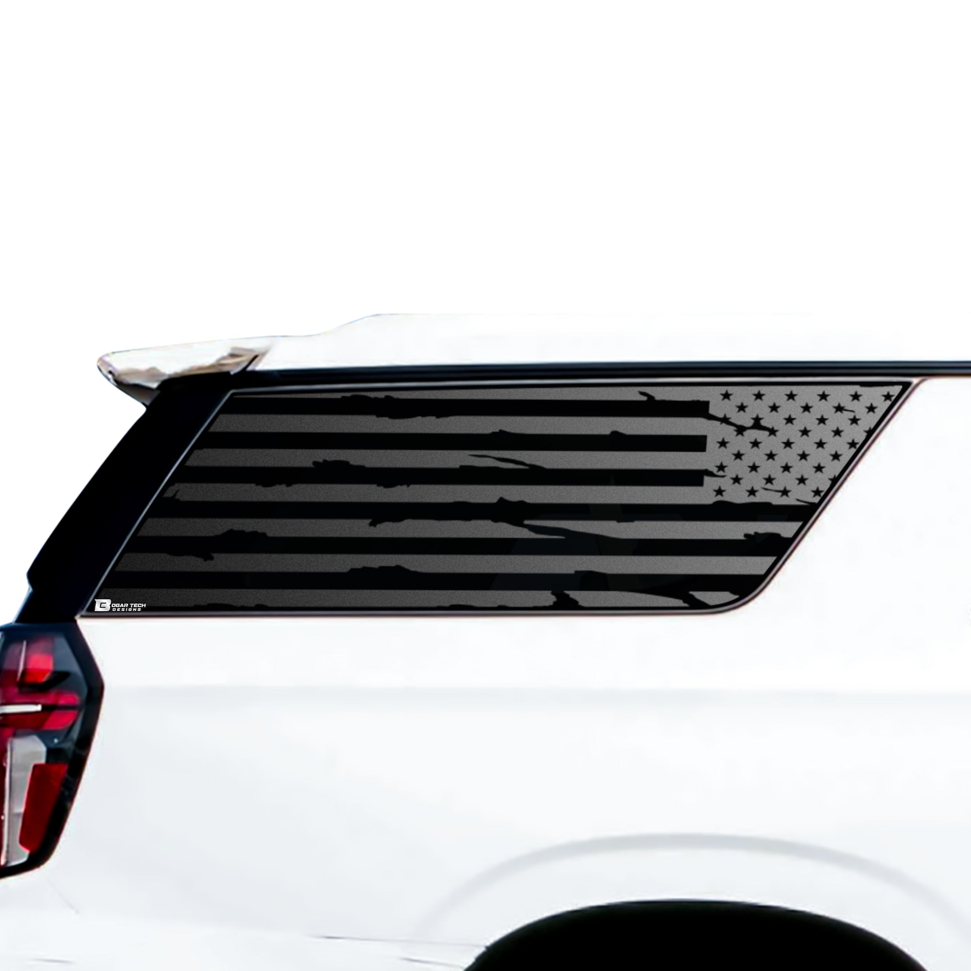 American Flag Window Vinyl Decal Stickers Fits Chevy Suburban GMC Yukon XL 2021 - 2025Blue Pink Red Green Line - Bogar Tech Designs