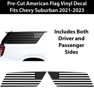 American Flag Window Vinyl Decal Stickers Fits Chevy Suburban GMC Yukon XL 2022 2024 Blue Pink Red Green Line