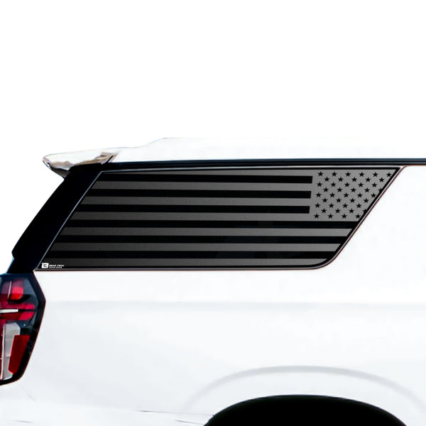 Set Di 4 Coprimozzi 83 Mm Con Bandiera Americana Nera Per Chevy GMC 2014-2020
