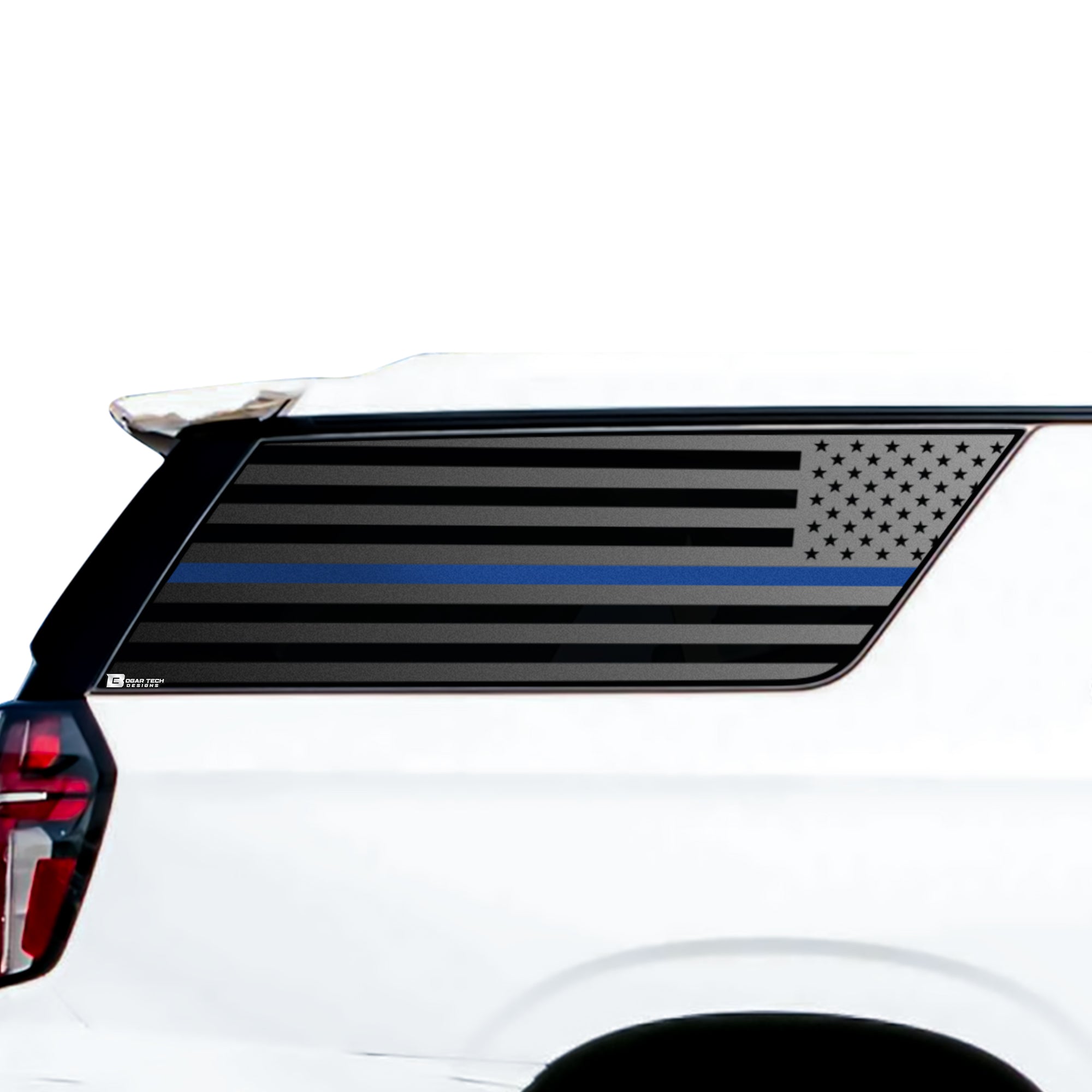 American Flag Window Vinyl Decal Stickers Fits Chevy Suburban GMC Yukon XL 2021 - 2025Blue Pink Red Green Line - Bogar Tech Designs
