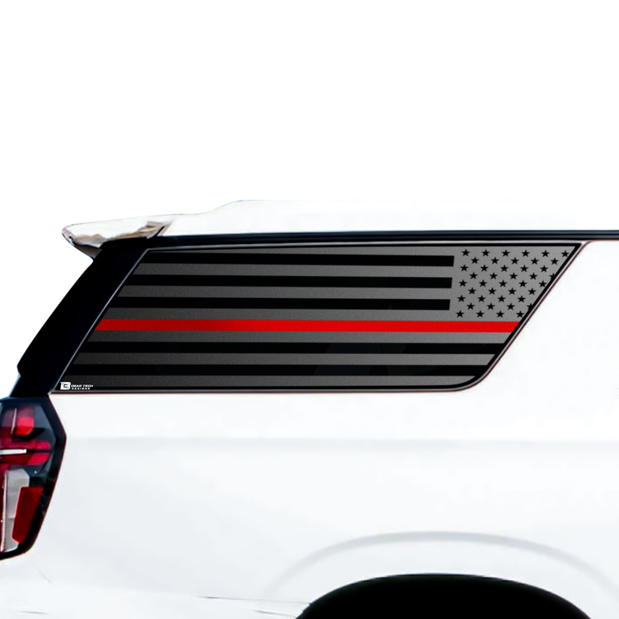 American Flag Window Vinyl Decal Stickers Fits Chevy Suburban GMC Yukon XL 2021 - 2025Blue Pink Red Green Line - Bogar Tech Designs