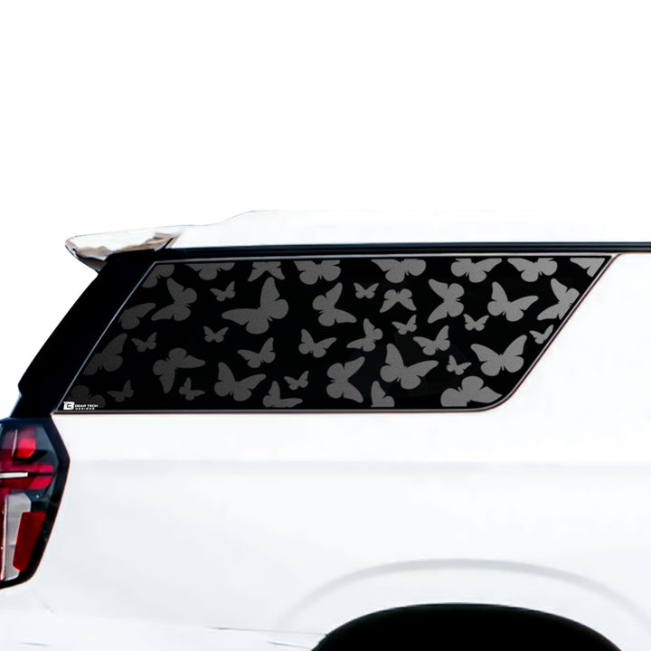 Animal Leopard Cow Paw Heart Window Vinyl Decal Stickers Fits Chevy Suburban GMC Yukon XL 2022 2023 2024 2025 Blue Pink Red Green Line - Bogar Tech Designs