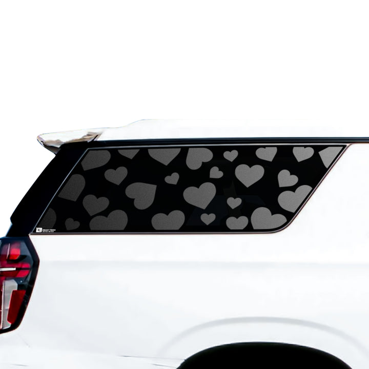 Animal Leopard Cow Paw Heart Window Vinyl Decal Stickers Fits Chevy Suburban GMC Yukon XL 2022 2023 2024 2025 Blue Pink Red Green Line - Bogar Tech Designs