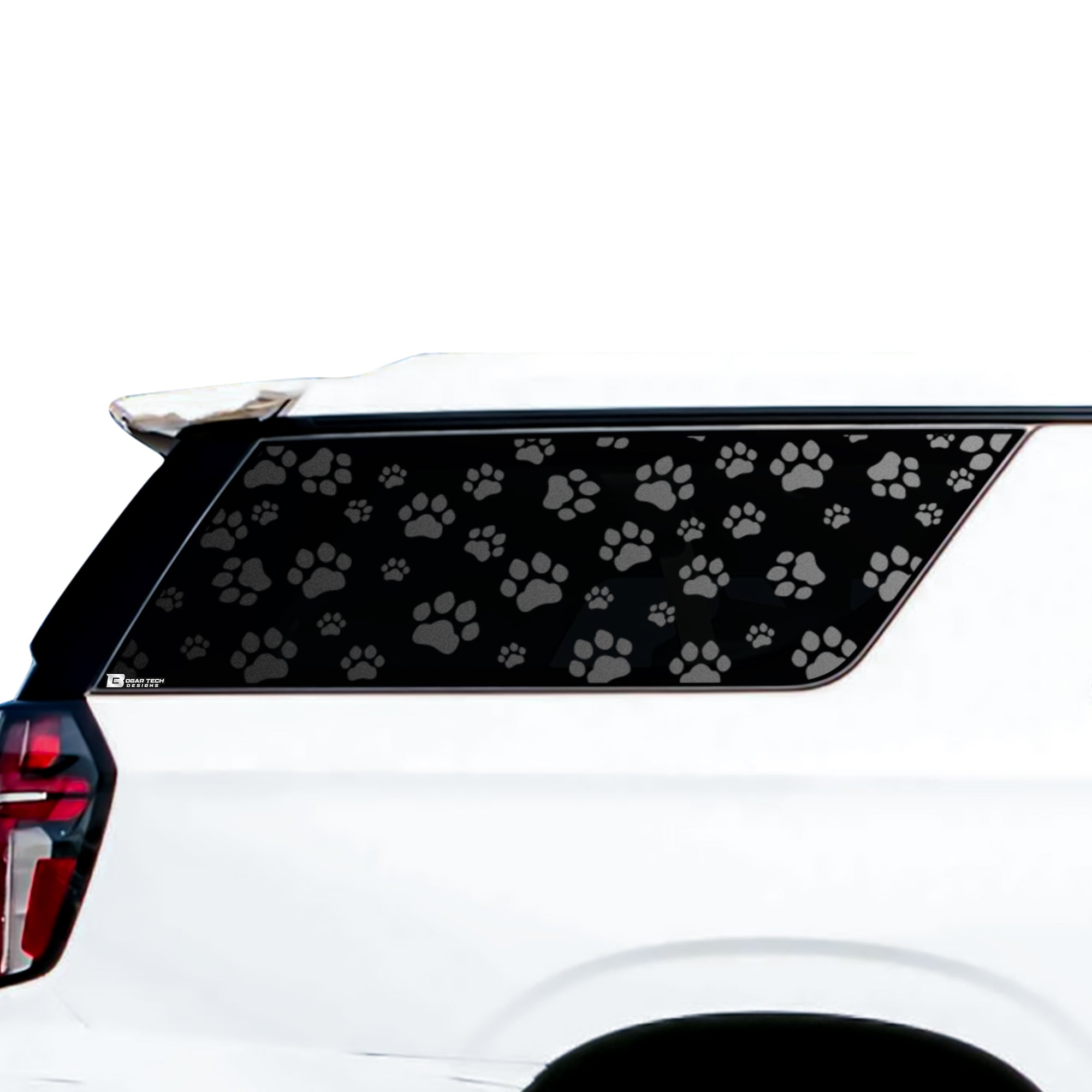 Animal Leopard Cow Paw Heart Window Vinyl Decal Stickers Fits Chevy Suburban GMC Yukon XL 2022 2023 2024 2025 Blue Pink Red Green Line - Bogar Tech Designs