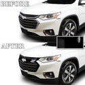 Vinyl Chrome Delete Sides Front Bumper Trim Blackout Decal Stickers Fits Chevy Traverse 2018-2023