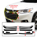 Vinyl Chrome Delete Sides Front Bumper Trim Blackout Decal Stickers Fits Chevy Traverse 2018-2023