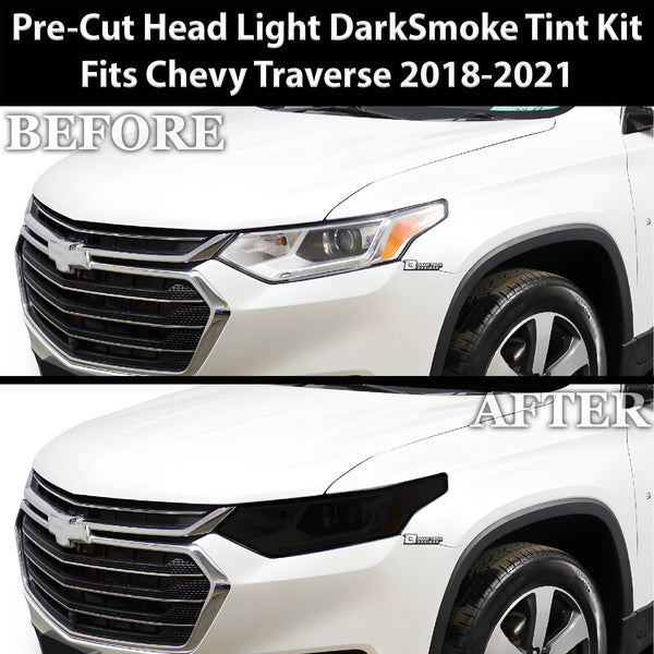 Full Headlight Taillight Precut Smoked PPF Tint Kit Film Overlay Fits Chevy Traverse 2018 - 2021