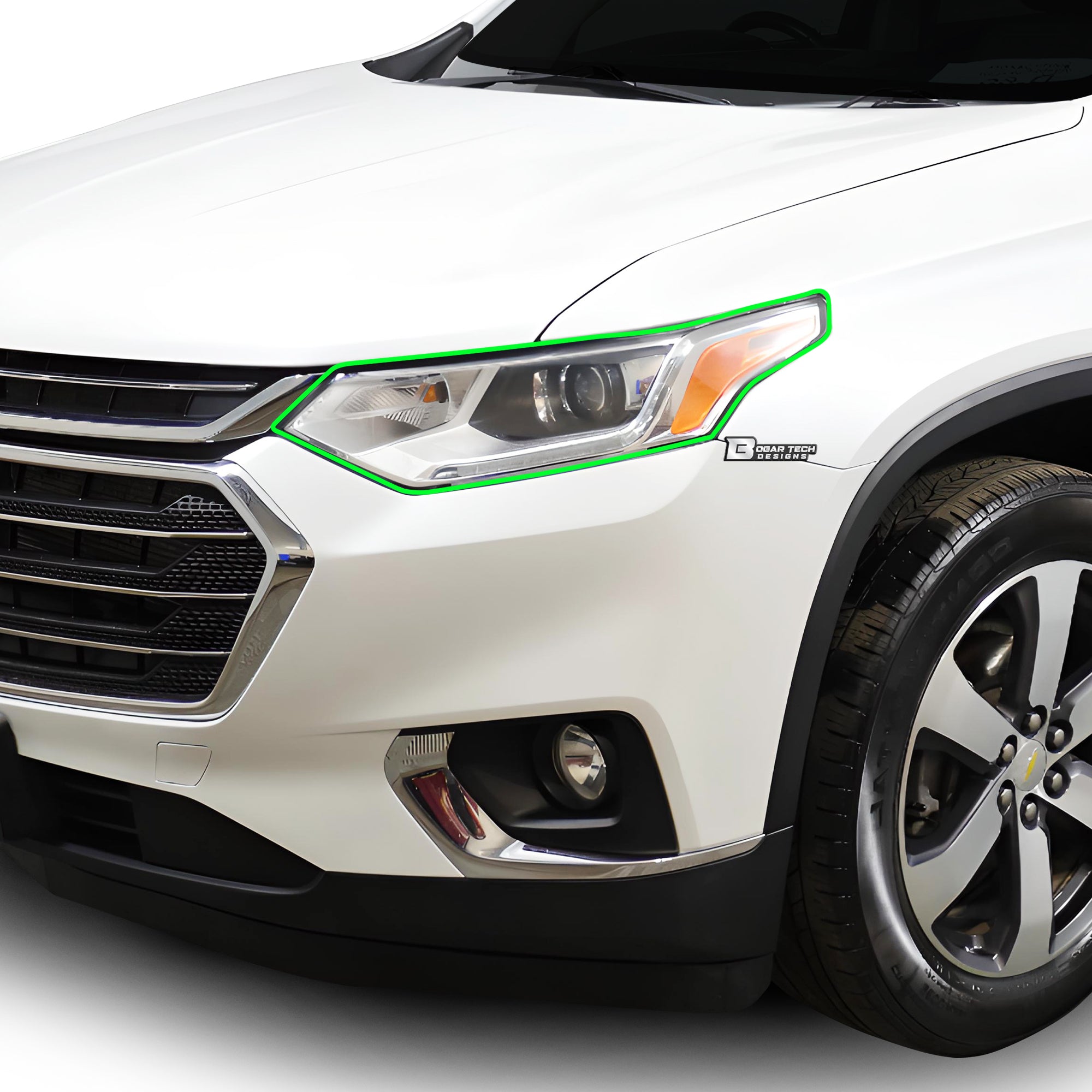 Full Headlight Taillight Precut Smoked PPF Tint Kit Film Overlay Fits Chevy Traverse 2018 - 2021 - Bogar Tech Designs