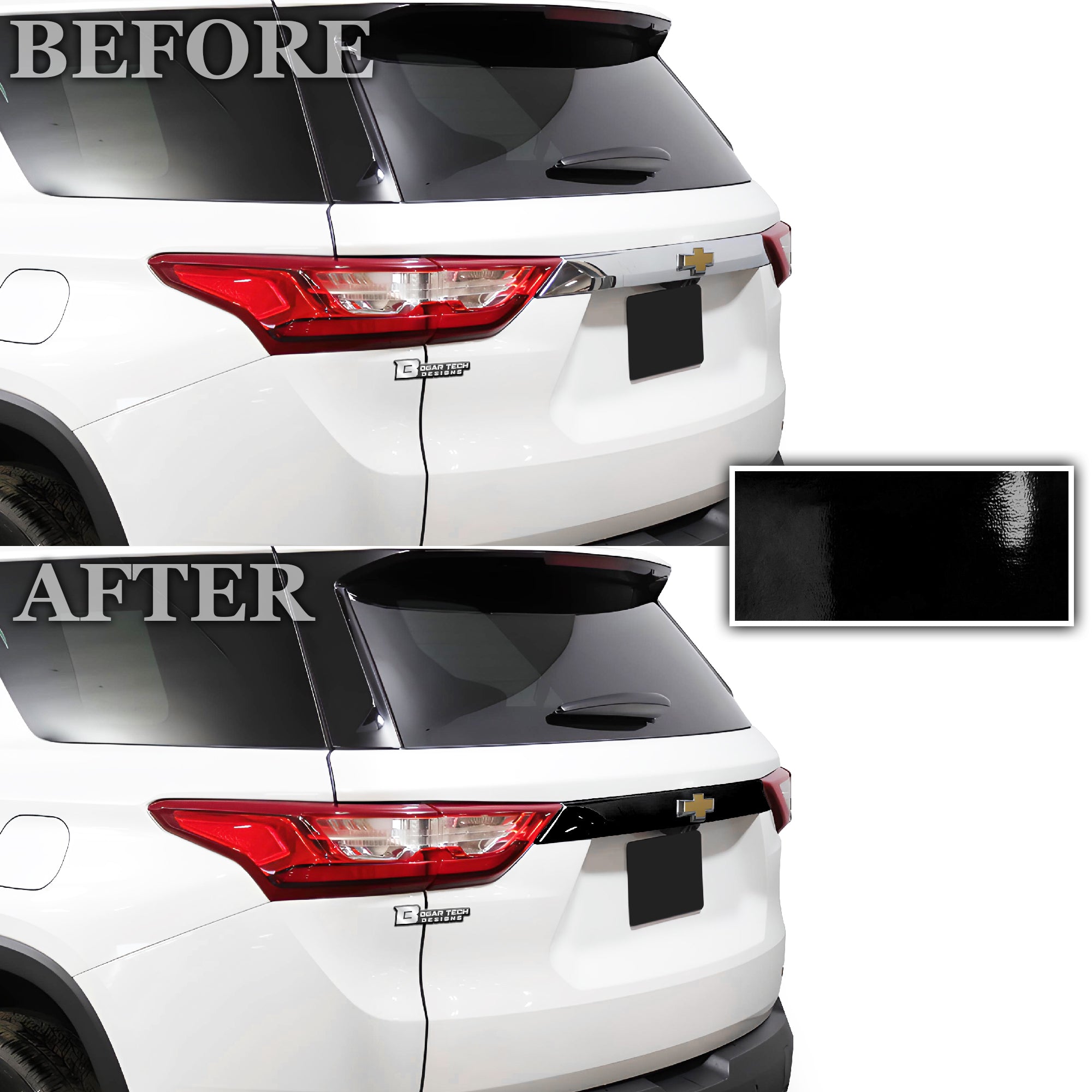 Vinyl Chrome Delete Sides Front Bumper Trim Blackout Decal Stickers Fits Chevy Traverse 2018 - 2023 - Bogar Tech Designs