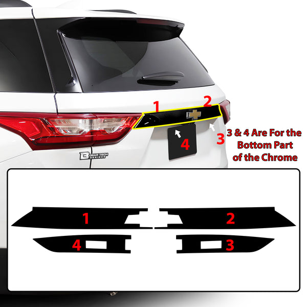 Vinyl Chrome Delete Sides Front Bumper Trim Blackout Decal Stickers Fits Chevy Traverse 2018-2023