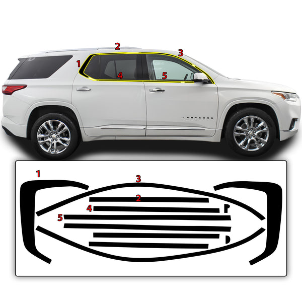 FIT 2018-23 CHEVY Traverse 6-Piece Chrome Pillar Post Trim FIT 2018-23 CHEVY Traverse 6-Piece Chrome Pillar Post Trim