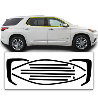 Vinyl Chrome Delete Sides Front Bumper Trim Blackout Decal Stickers Fits Chevy Traverse 2018-2023