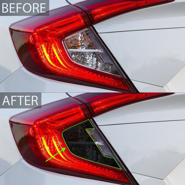 Fog Tail Light Reflector Sidemarker Smoke Tint Overlay Film Fits Civic Sedan 2016 - 2021 - Bogar Tech Designs