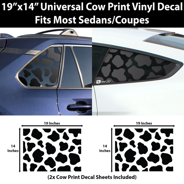 Universal Fit Animal Cow Leopard Cheetah Print 3rd Quarter Window Decal Stickers Compatible with Most Sedans and Coupes - Tint, Paint Protection, Decals & Accessories for your Vehicle online 