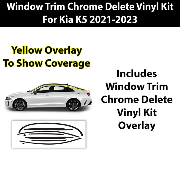 Window Trim Chrome Delete Vinyl Overlay Kit - Gloss Black