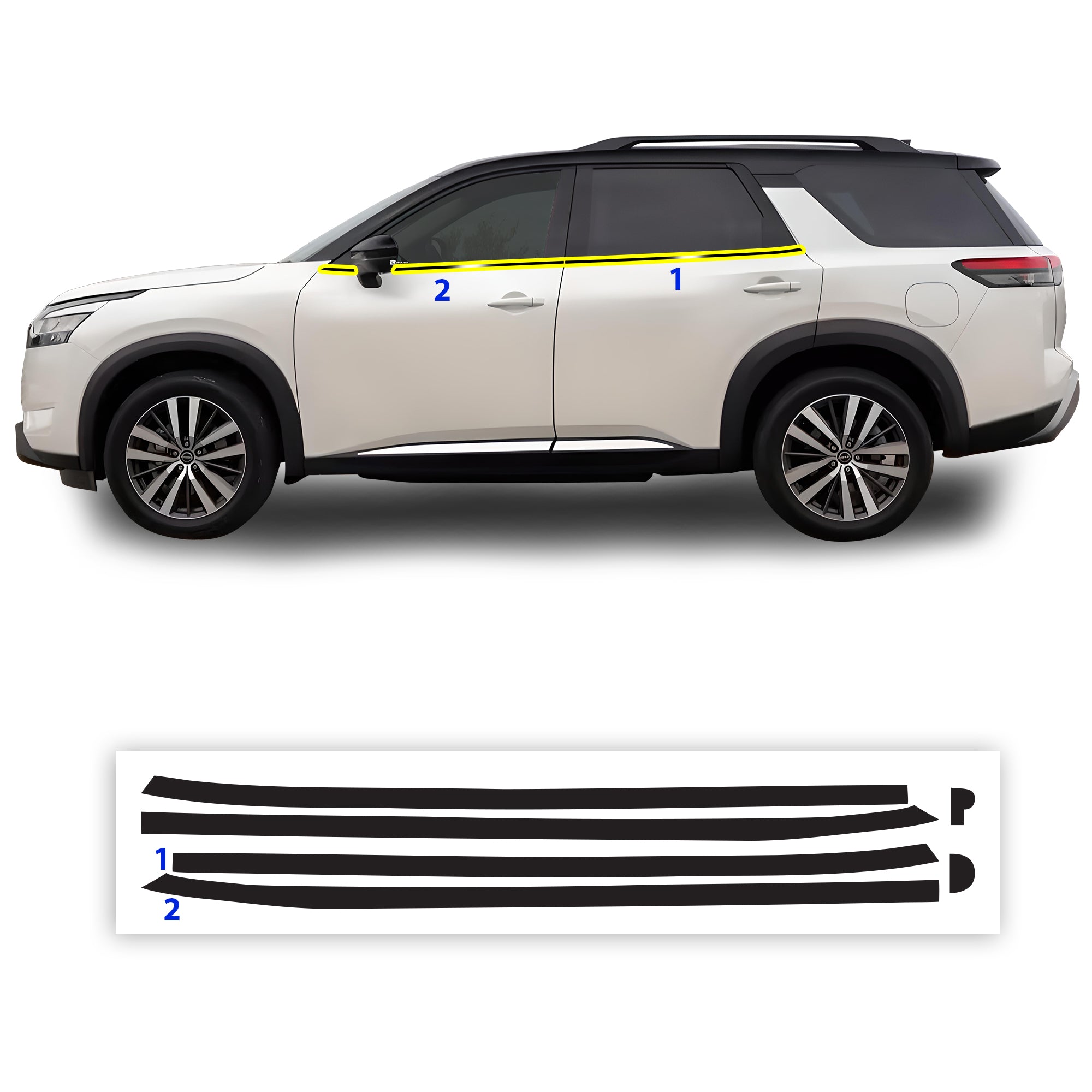 Nissan Pathfinder 2022-2026 Wheels Blackout Chrome Delete Kit – Precut ...