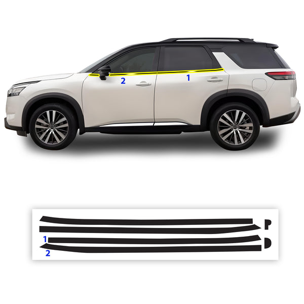 Nissan Pathfinder 2022-2026 Wheels Blackout Chrome Delete Kit – Precut Gloss Black Vinyl Overlays