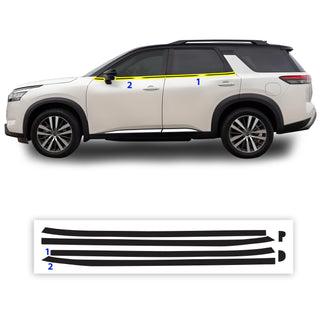 Vinyl Chrome Delete Wheel Sides Front Bumper Trim Blackout Decal Stickers Overlay Film Fits Nissan Pathfinder 2022 2023