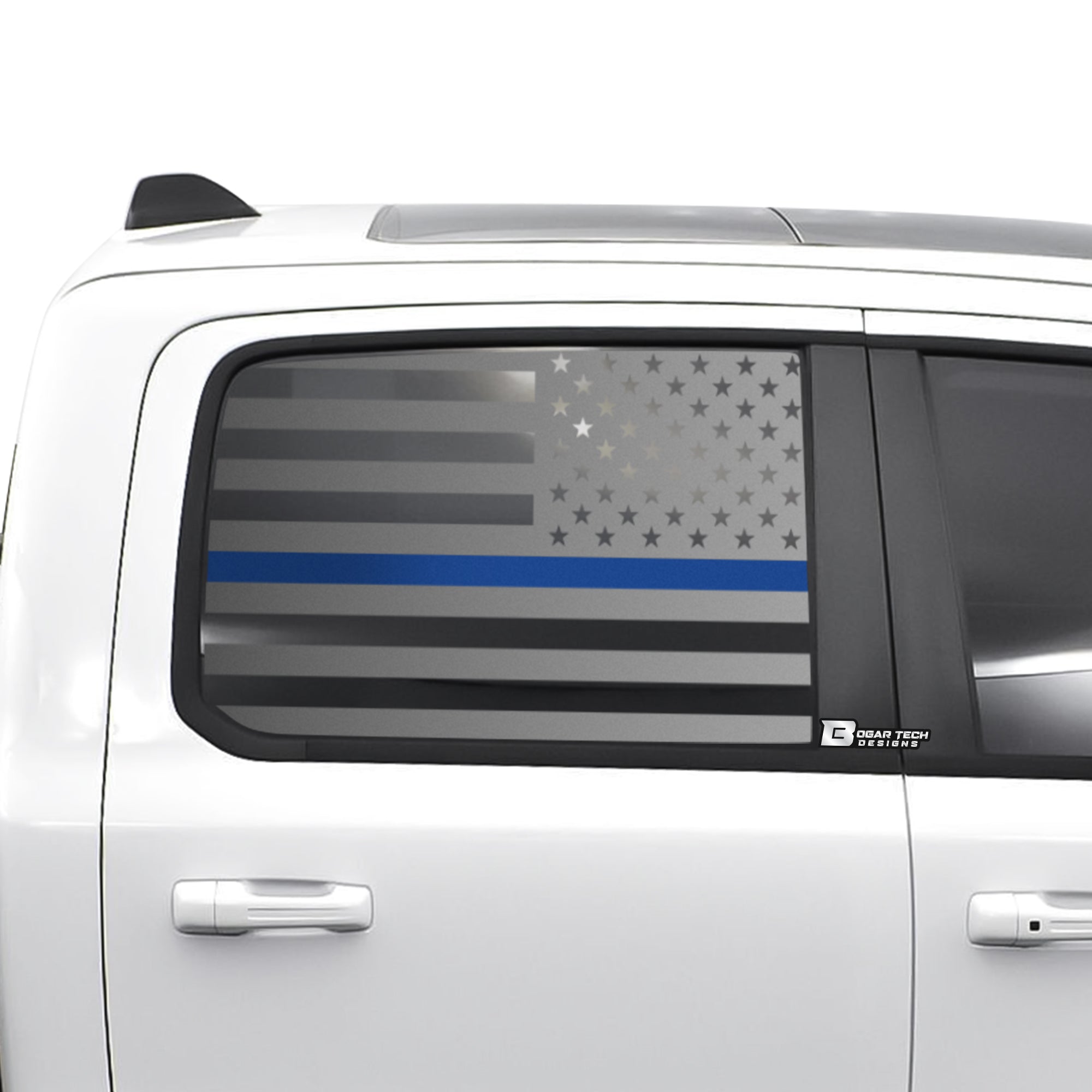 American Flag Side Window Vinyl Decal Stickers Fits Dodge Ram 2019 - 2025 - Bogar Tech Designs