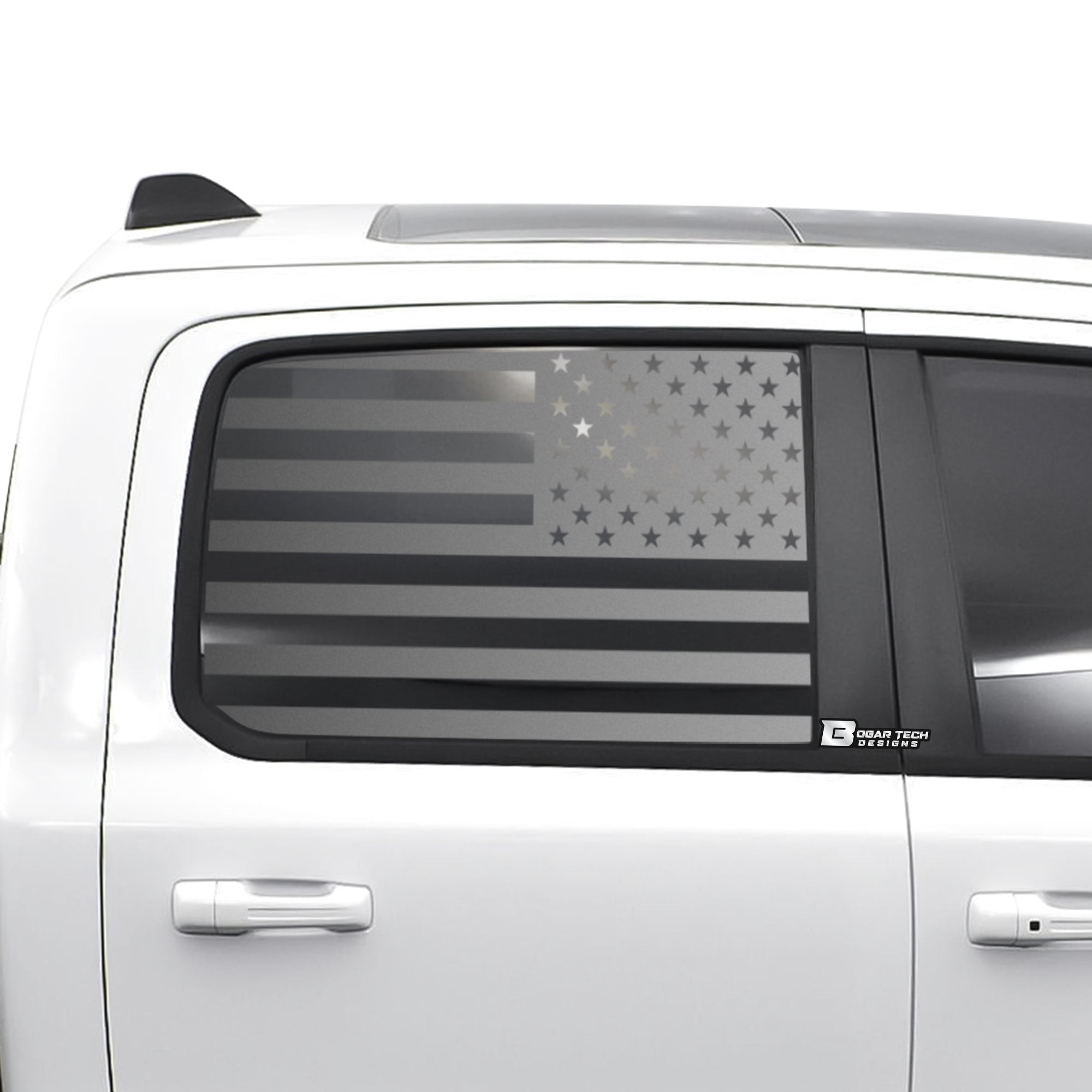 American Flag Side Window Vinyl Decal Stickers Fits Dodge Ram 2019 - 2025 - Bogar Tech Designs