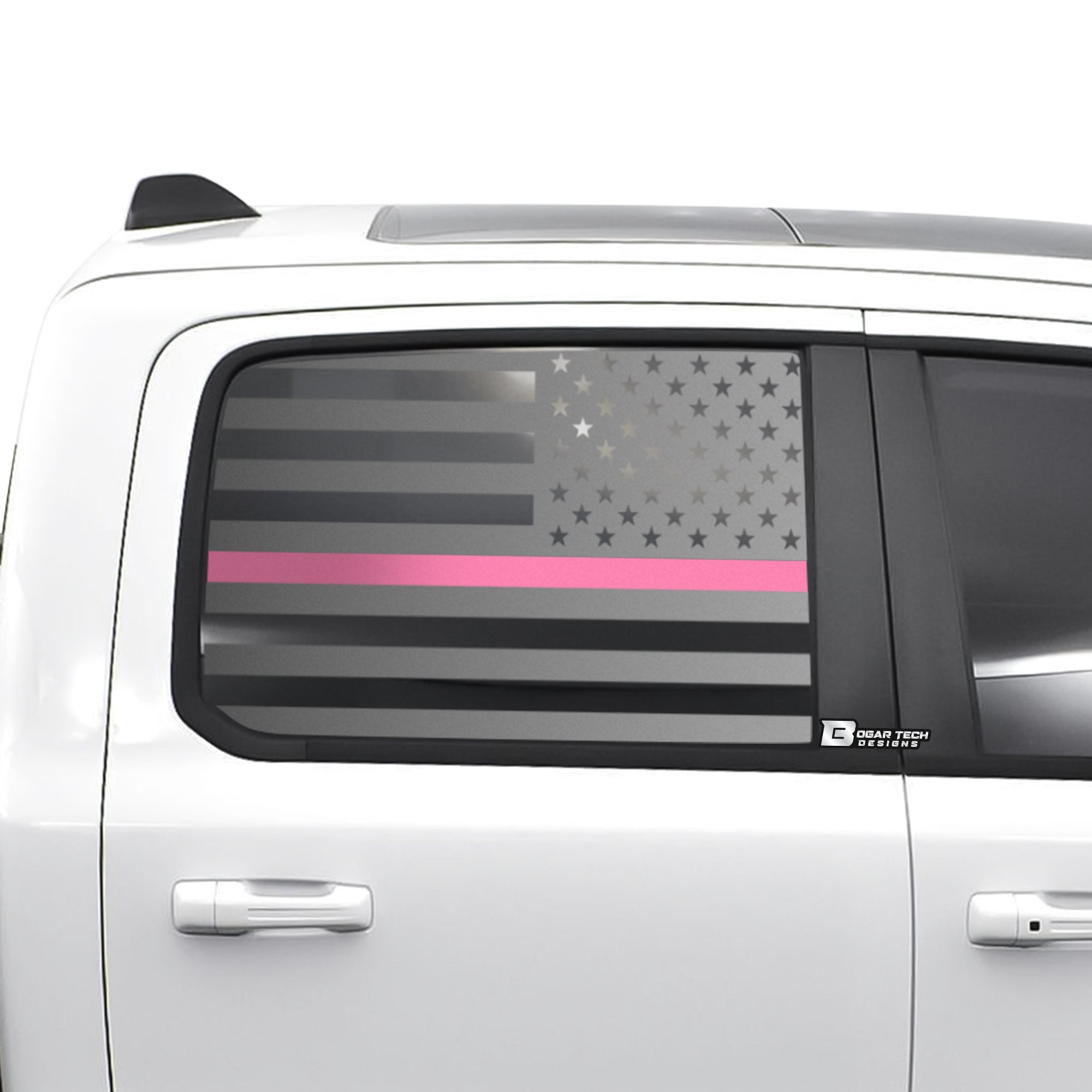 American Flag Side Window Vinyl Decal Stickers Fits Dodge Ram 2019 - 2025 - Bogar Tech Designs